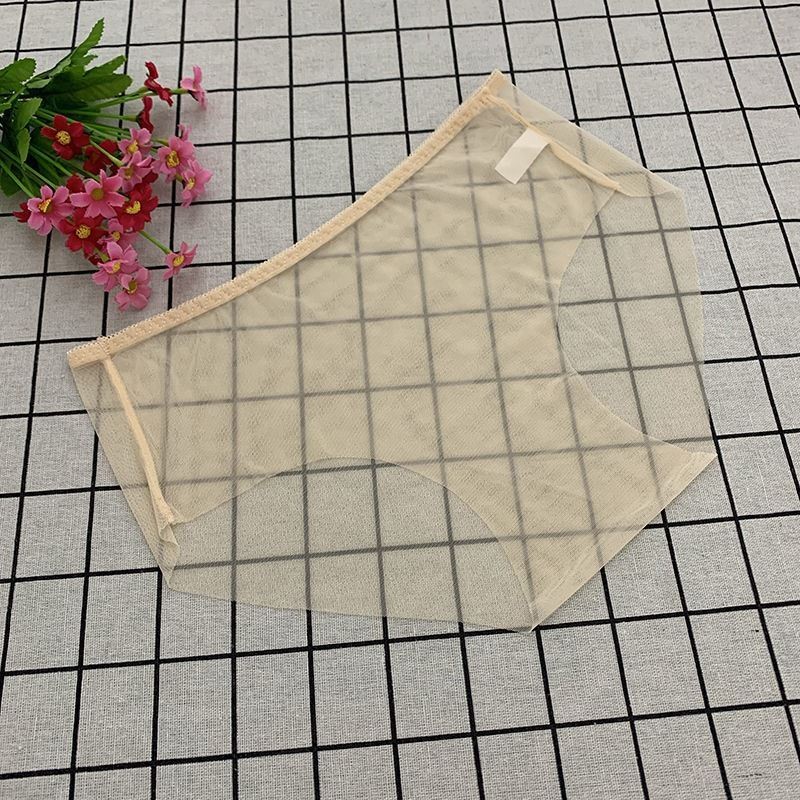 全透明走光内裤3条无痕透明内裤女裆部全透网纱蕾丝三角速干超薄