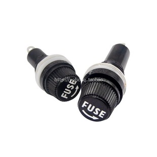 玻璃管 保險管座 熔斷器底座 6X30MM 保險絲座 黑色旋鈕FUSE