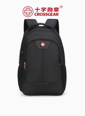 CROSSGEAR十字勋章瑞军士刀男款小型轻便通勤百搭黑色双肩书背包