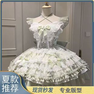 花期之约白绿蝴蝶夏日感小清新公主礼服少女生日短裙旅拍装公主裙
