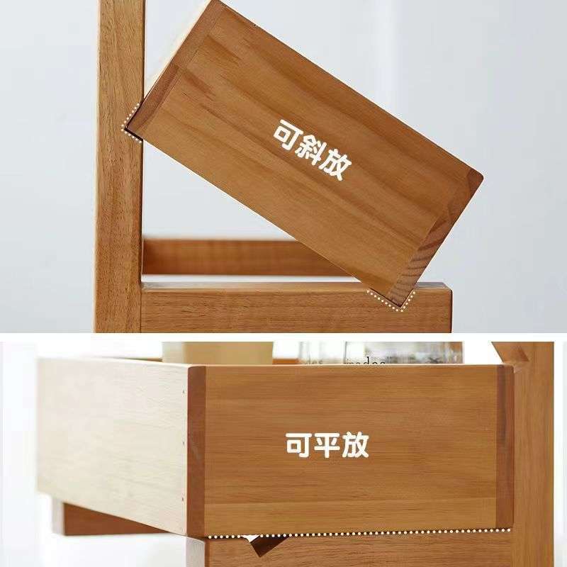 木制多功能厨房置物架角落落地架多层实木储物架水果收纳筐收纳架