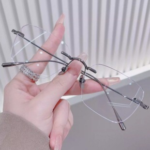 【素希】素年锦时●无框纯钛近视眼镜架男女超轻简约老花明星同款