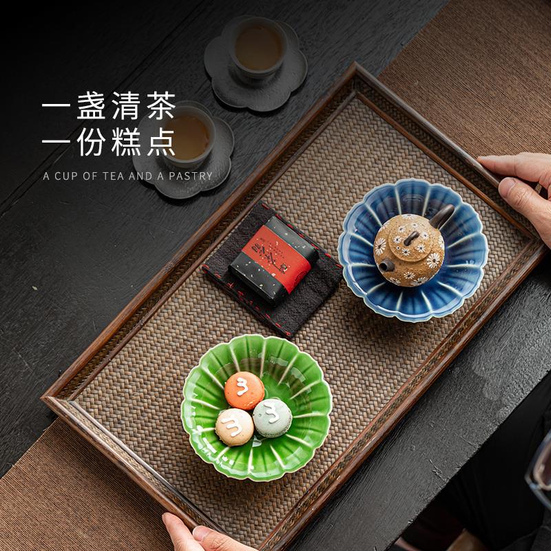 中式茶点盘糕点盘喜饼盘点心盘陶瓷迷你托盘干果碟古风订婚台摆盘