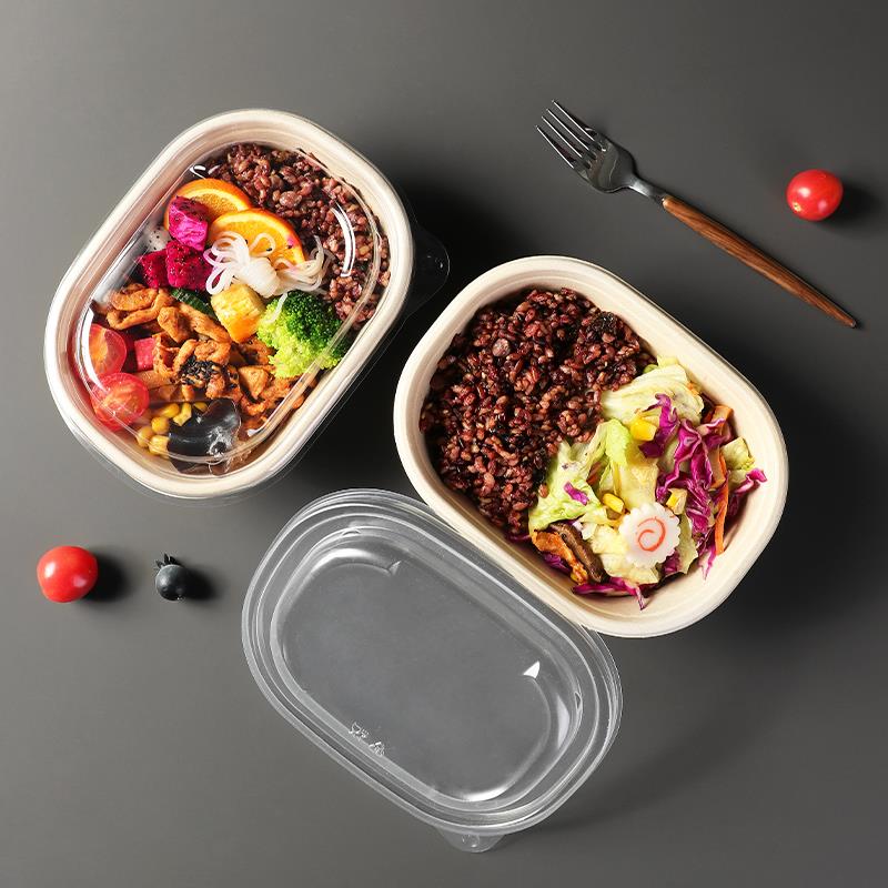 超级碗一次性可降解打包盒纸浆碗餐盒外卖便当盒饭盒轻食快餐盒