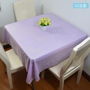 PVC防水防油免洗餐桌布正方形家用小清新蓝色简约塑料台布茶几布