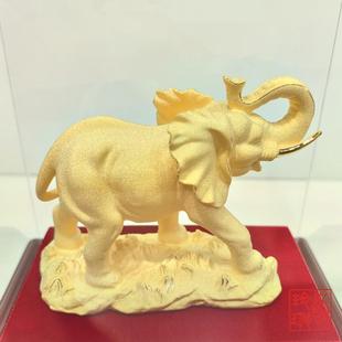 绒沙金黄金乔迁家居风水摆件金象大象吉祥摆放送礼金银朋友手工