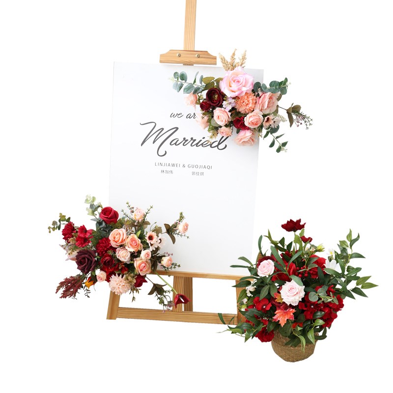 婚礼迎宾水牌花艺指引牌花架活动婚庆店面装饰放置道具路引花球