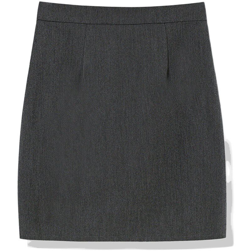 西装直筒裙加厚女职业包臀裙深灰色正装半身裙子大码工作短裙秋冬