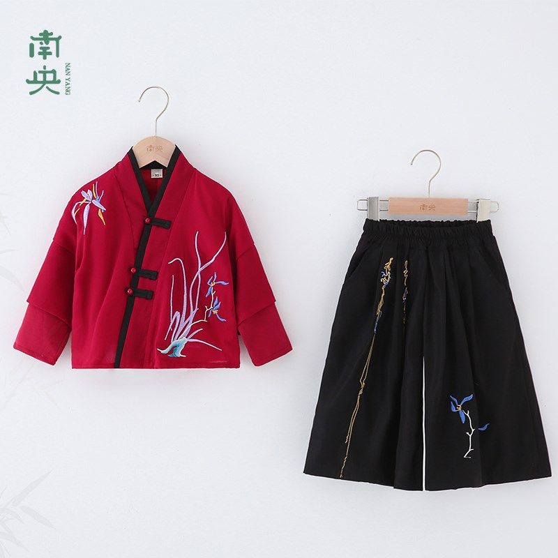 新中式童装男童汉服套装春秋款儿童唐装国学服宝宝古装国风演出服