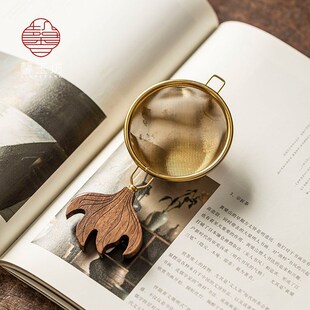 黑檀木创意金鱼不锈钢茶漏单个茶叶过滤网功夫茶滤公道杯滤茶器