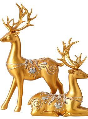 摆件客厅电视柜玄关装饰创意新中式轻奢高级感吉祥梅花鹿家居饰品