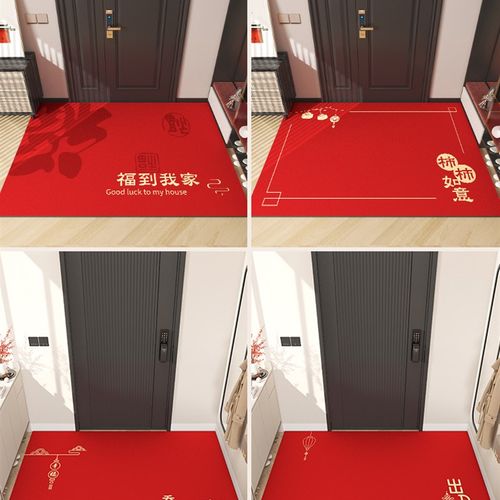 新中式入户门地垫pvc可擦免洗皮革门垫新款进门门口脚垫进户地毯