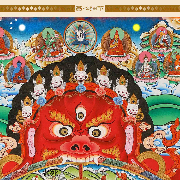 六道轮回图画像 六道生死轮回流转图十二因缘道场水陆画卷轴挂画
