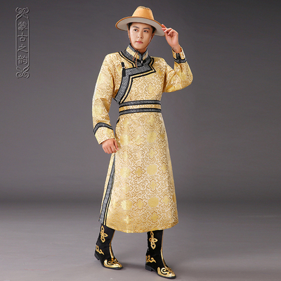 新款蒙古服装男士蒙古袍少数民族舞蹈表演出服蒙古族成人传统长袍