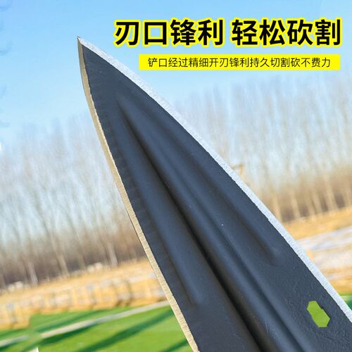 园艺尖铲子锰钢多功能锋利矛头户外探险工具野营开山祖鲁矛霸王枪