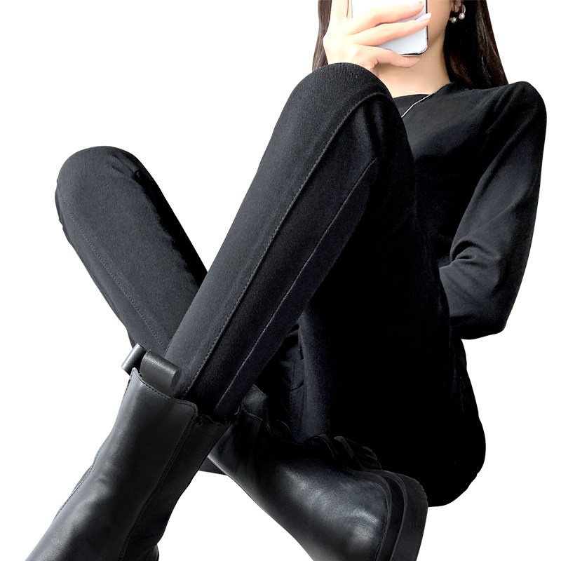 黑色打底裤女春秋外穿薄款2022新款加长高腰九分魔术铅笔小脚裤子