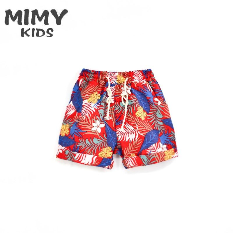 夏季男童夏威夷沙滩花短裤薄款透气中腰空调裤女宝宝松紧腰休闲裤