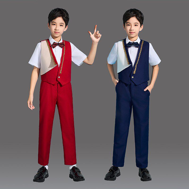 儿童中小学生大合唱服装男女童朗读六一演讲比赛演出服主持人礼服