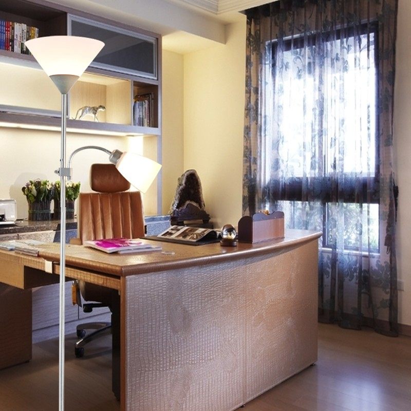 双头LED护眼落地灯客厅卧室床头立式台灯子母灯北欧创意工作地灯