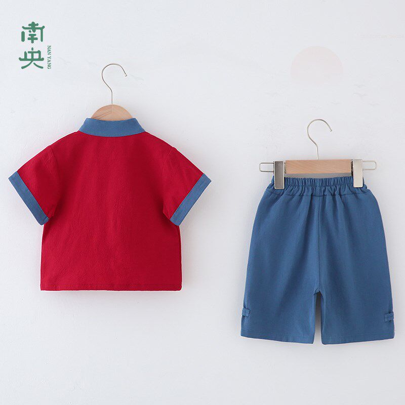 中国风汉服男童改良古装夏季儿童唐装薄款新中式抓周宝宝周岁礼服