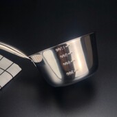 不锈钢水勺长柄厨房舀水瓢水壳带刻度加厚商用打汤勺食堂长柄粥勺