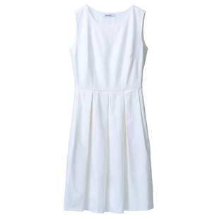 夏天大码女装夏季无袖a字黑色背心连衣裙蓬蓬裙白色2021春秋款新