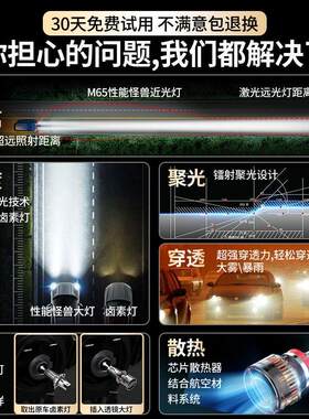 适用宝骏510led大灯专用激光透镜超亮强光远近光一体改装车灯灯泡