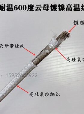 国标耐高温GN600 /800 6平方镀镍线/纯镍线云母编织高温电线