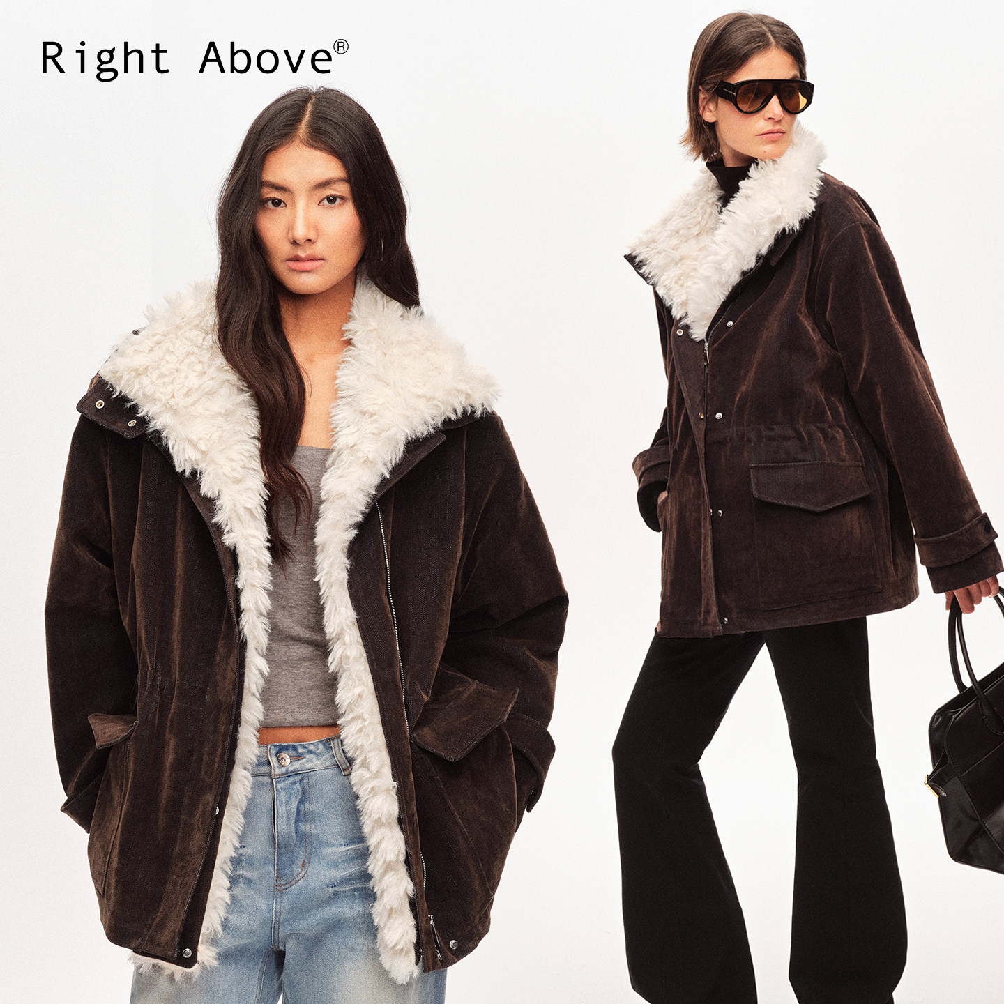 Right Above 收腰植绒牛仔毛毛内胆羊毛混纺派克服【可拆卸毛领】,女装/女士精品,棉衣/棉服,淘宝优惠券,粉丝福利购,淘宝优惠卷