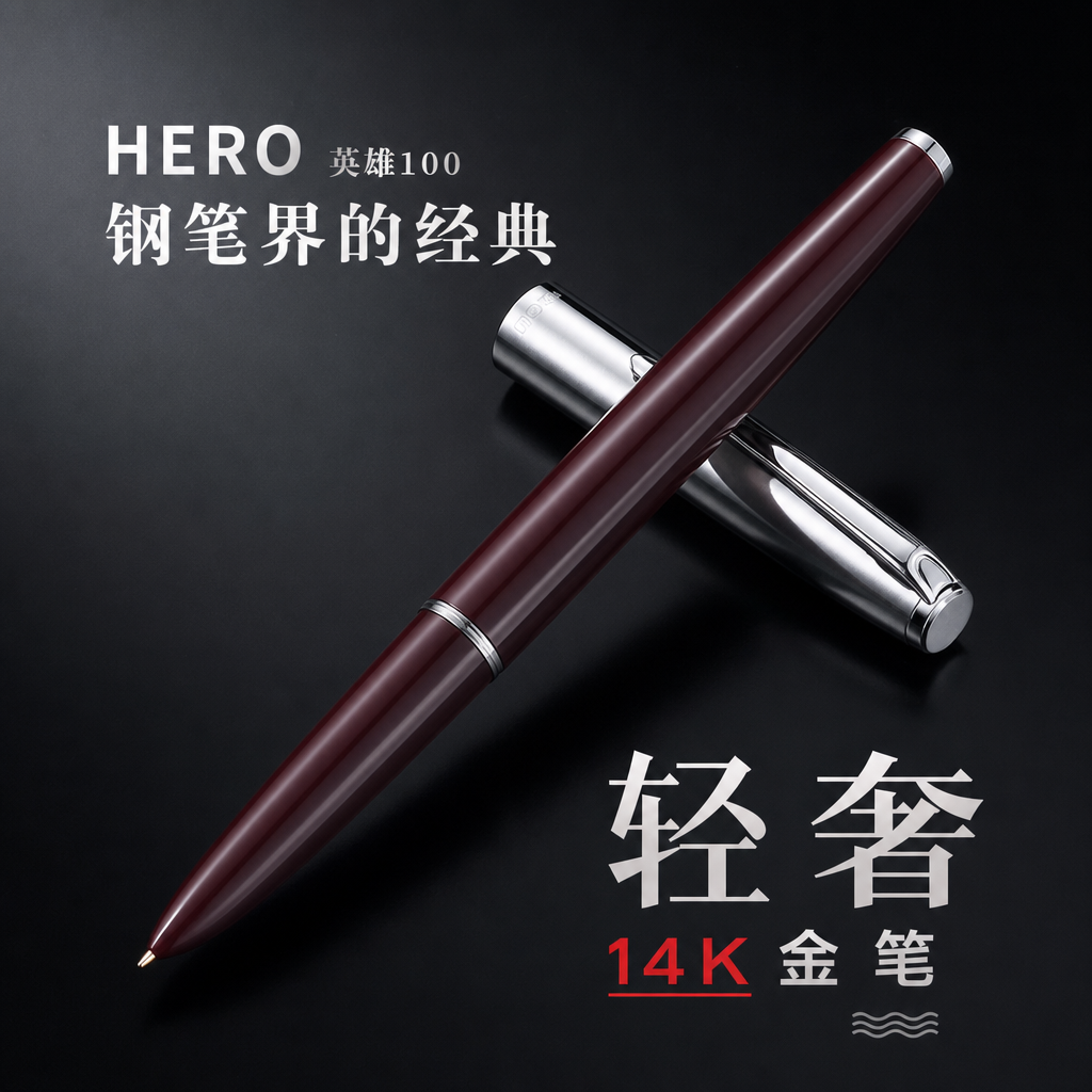 14K金笔礼盒装英雄钢笔男士送礼