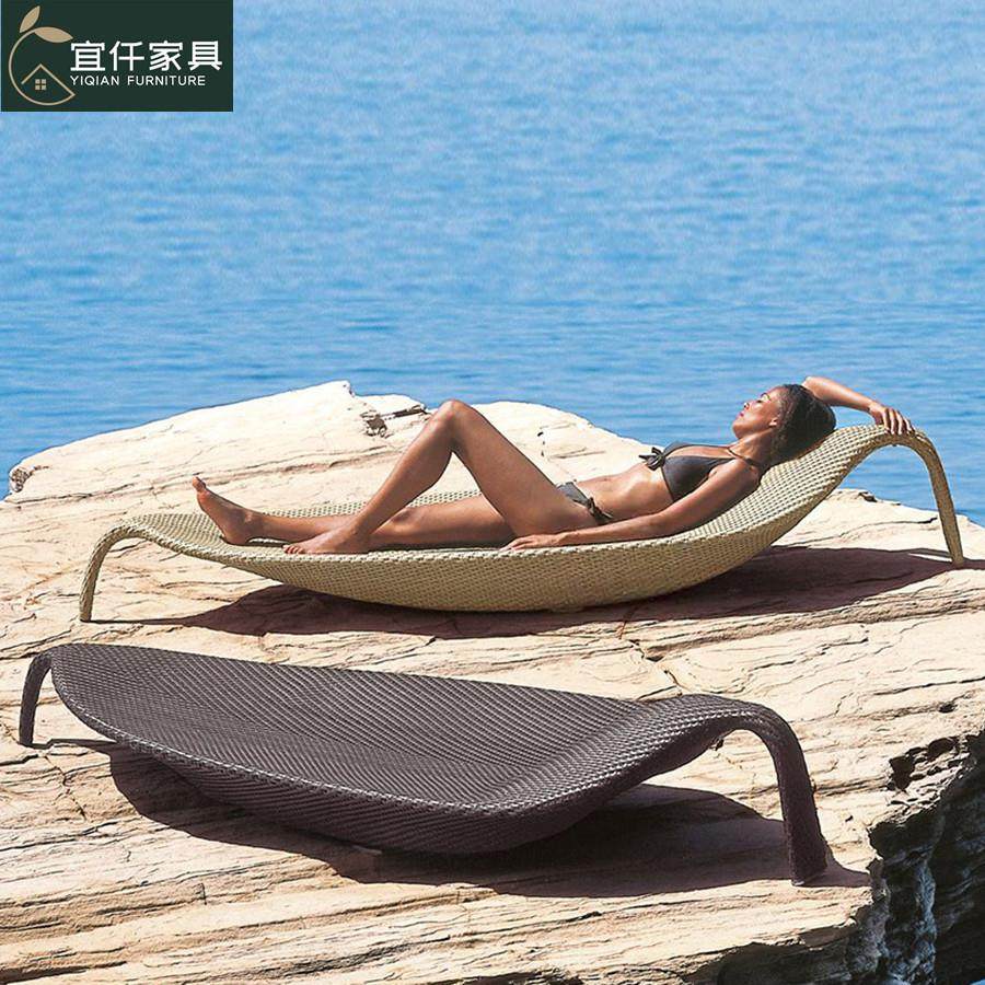 叶子户外度假躺床酒店阳台休闲藤椅室外别墅游泳池防水藤编沙滩椅,商业/办公家具,商用藤编家具,淘宝优惠券,粉丝福利购,淘宝优惠卷