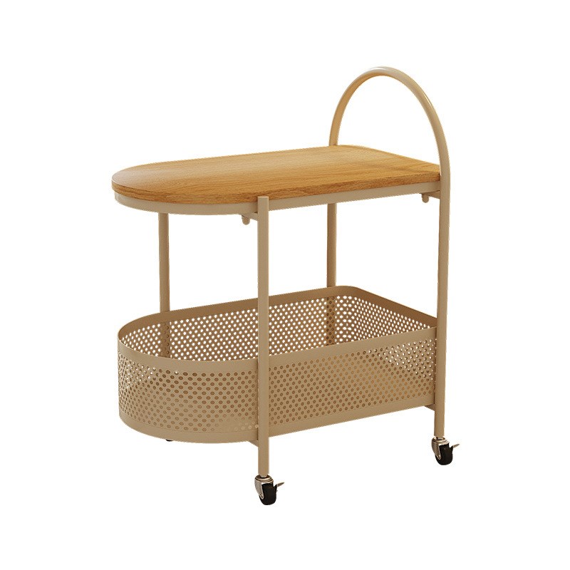 实木可移动客厅沙发边几奶油风网红简约小茶几卧室原木风床边推车