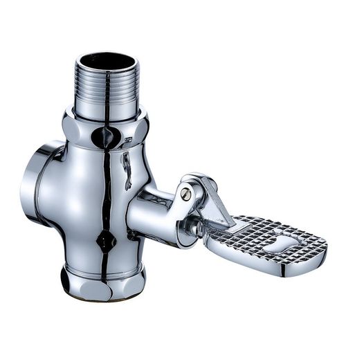 铜脚踩式冲洗阀厕所冲洗阀带弯头脚踏阀公共场所用延时冲洗阀工程