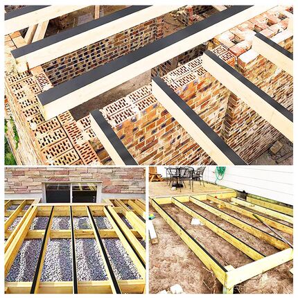 Joist Tape托梁胶带甲板木板保护耐高温防晒自粘黑色PVC丁基防水