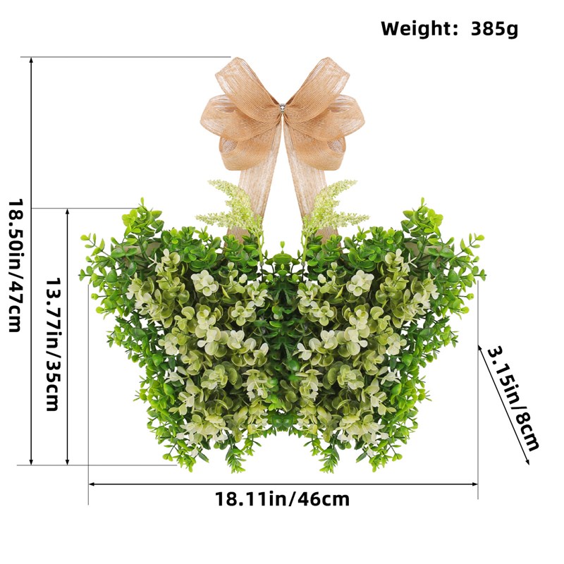 跨境春季仿真花蝴蝶门挂母亲节花环装饰挂件庭院门挂氛围布置