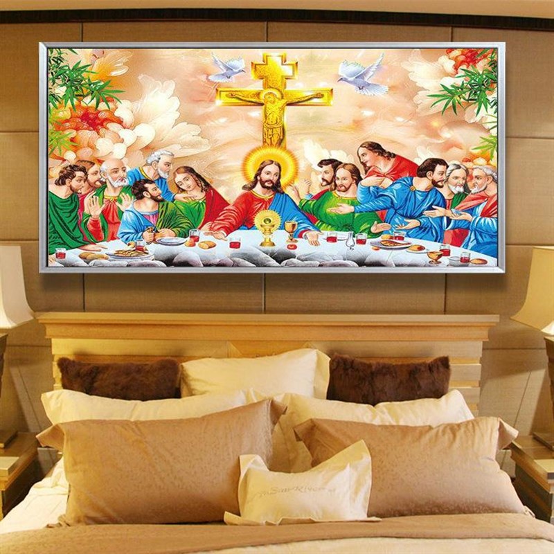 魔方钻钻石画 满钻新款钻石绣 客厅贴钻十字绣 欢聚一堂