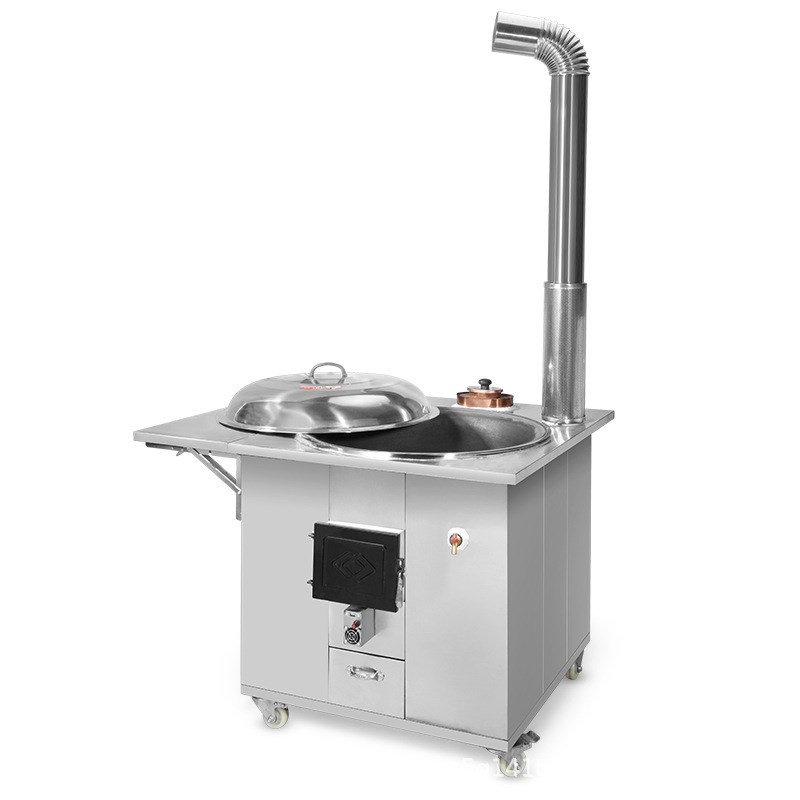 新款柴火灶家用农村不锈钢室内无烟大锅土灶台户外移动烧木柴火炉