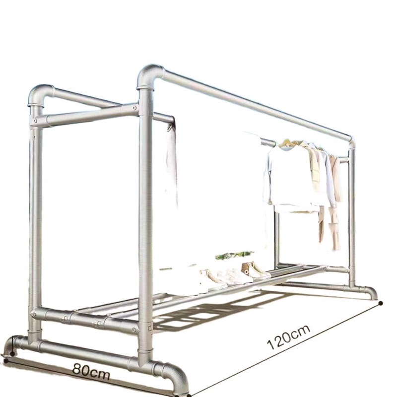钢管晾衣架室内单杆水管家用阳台落地室外晾衣杆卧室简易挂衣架