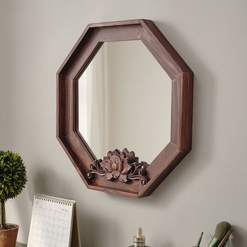 复古全身镜家用中式穿衣镜子壁挂贴墙自粘免打孔民宿买手店装饰镜