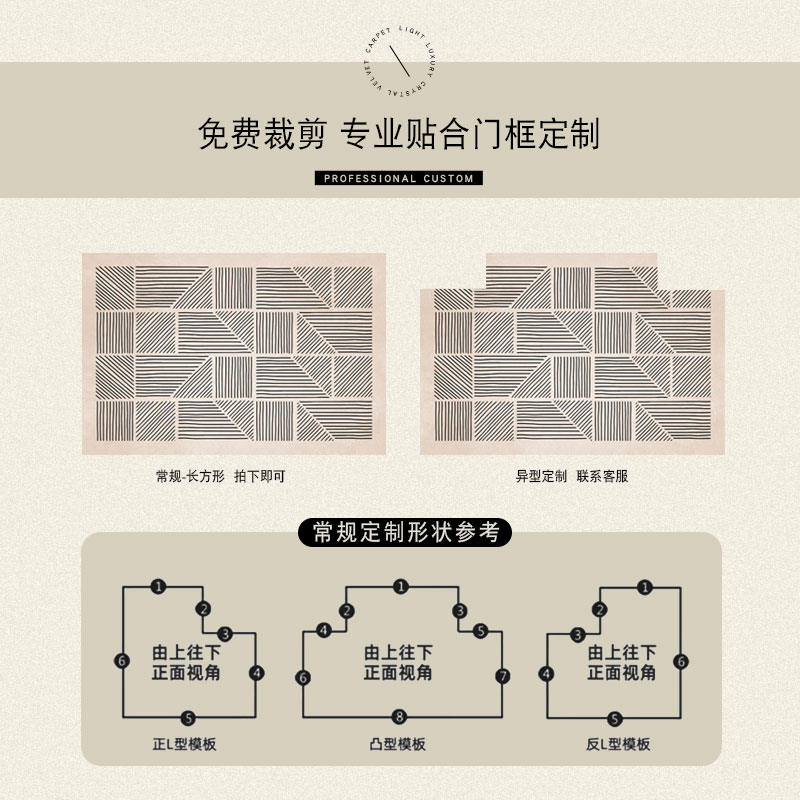 轻奢入户门地垫进门脚垫高端玄关门垫家用厕所门口垫子可剪裁地毯
