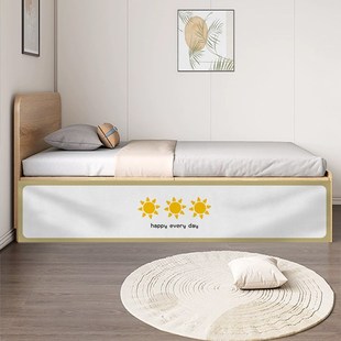 简约床边遮挡帘床边护栏遮丑帘床脚防尘装饰帘子免打孔魔术贴布帘