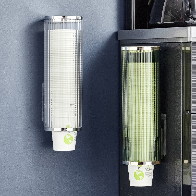 纸杯架取杯架一次性杯子取杯器放杯子收纳置物架防尘免打孔收纳盒