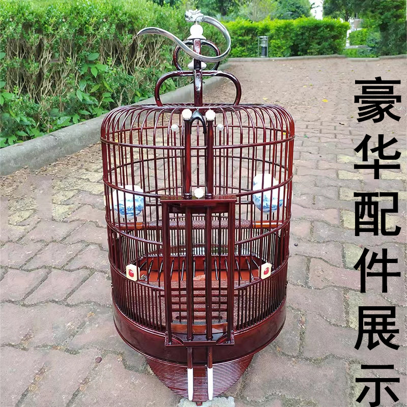 清远广式画眉笼鸟笼精品画眉36全套笼子全竹名家广笼鸟笼子广西底