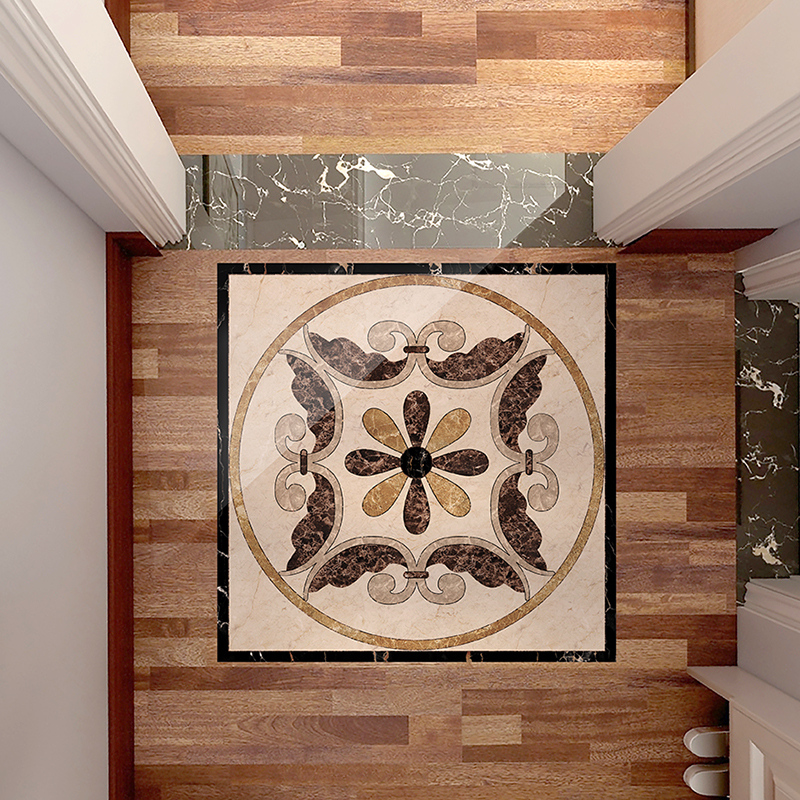 拼花地砖贴纸客厅地板玄关美化装饰墙贴自粘防水地面瓷砖翻新贴画