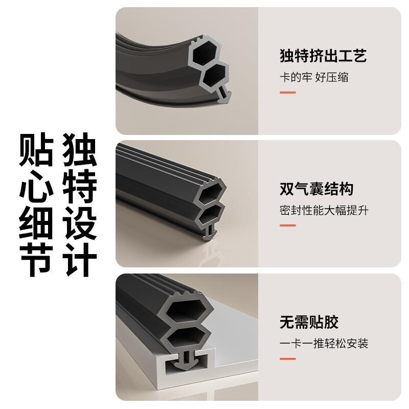 塑钢窗户密封条断桥铝胶条冬季门窗防漏风缝隙防风挡风神器填补贴