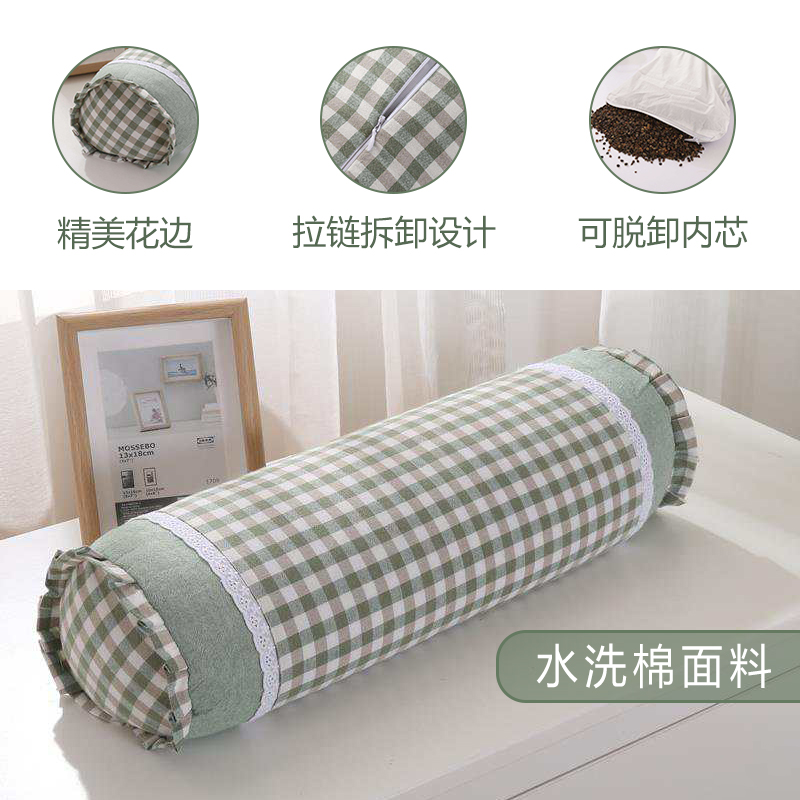 纯棉荞麦枕长条抱枕护颈枕颈椎枕睡觉专用硬枕芯糖果圆柱形枕头