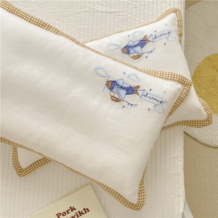 A类双层纱儿童枕头套吸汗透气婴幼儿宝宝纯棉非乳胶小枕套30x50