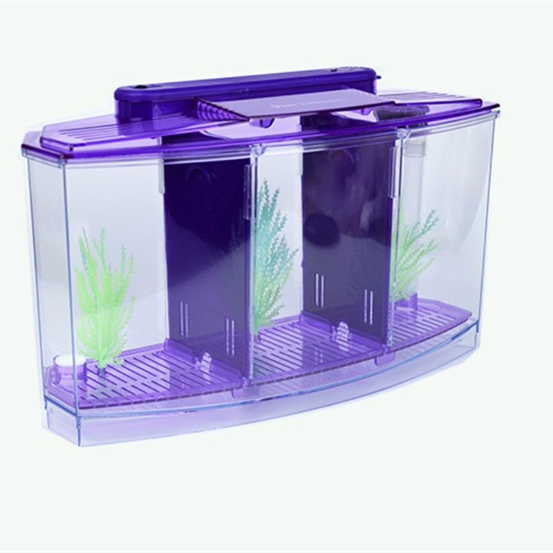 迷你小鱼缸水族箱斗鱼隔离盒创意斗鱼缸办公室桌面小型热带鱼缸