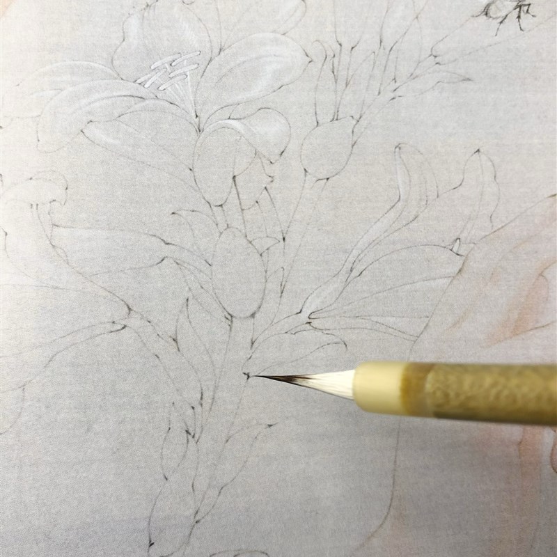 吴钩瑶光黑尖紫嚎花鸟人物衣纹工笔画勾线笔