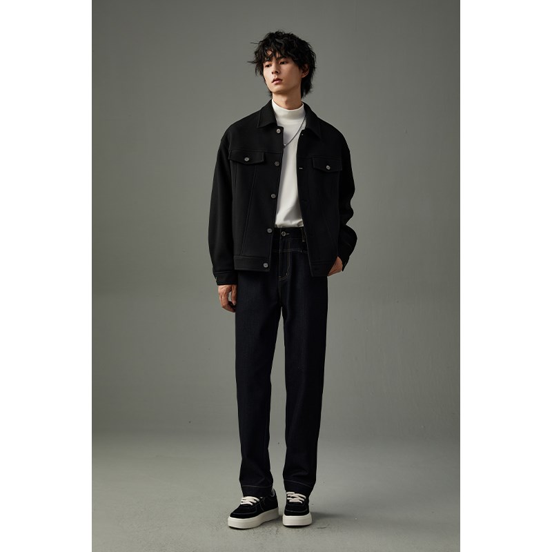 w2x2023新款春秋季重磅牛仔长裤男直筒宽松男裤子时尚百搭青年裤